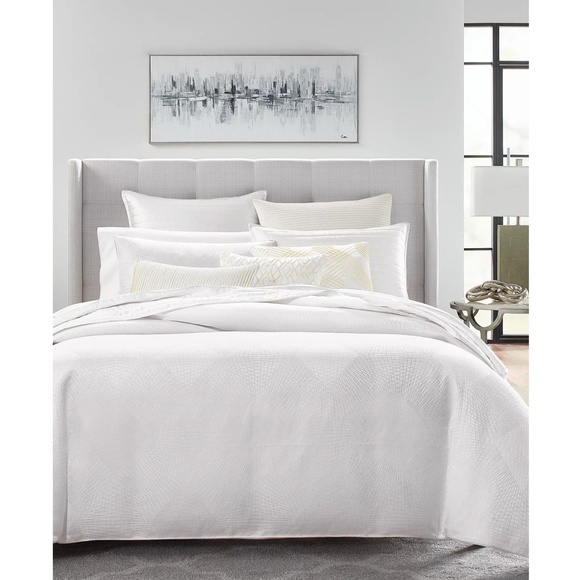 NIB‎ $465 [ King Duvet Cover ] Hotel Collection Diamond Lattice Fresh White - Picture 13 of 13